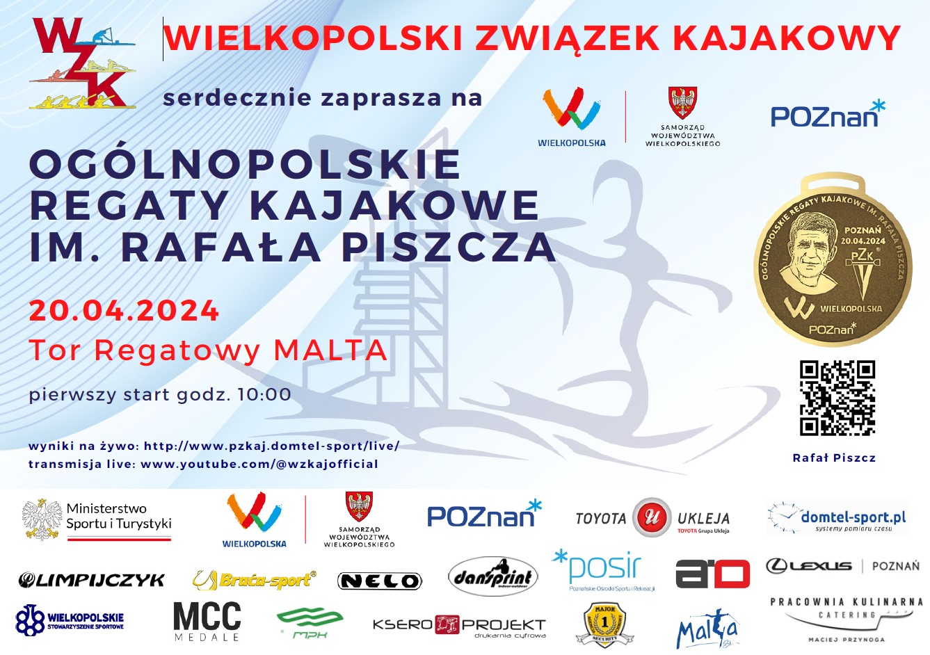 Plakat promujący Ogólnopolskie Regaty Kajakowe