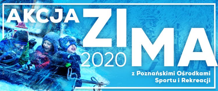 Akcja Zima - plakat promujący akcję dzieci na śniegu