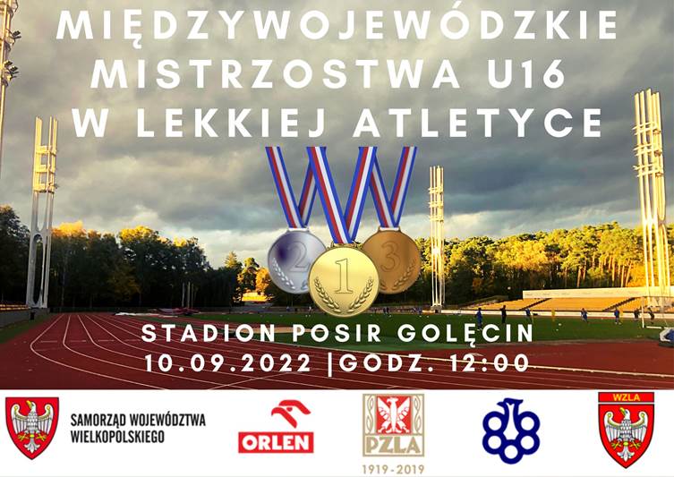 Międzywojewódzkie Mistrzostwa U16- plakat imprezy - stadion na Golęcinie
