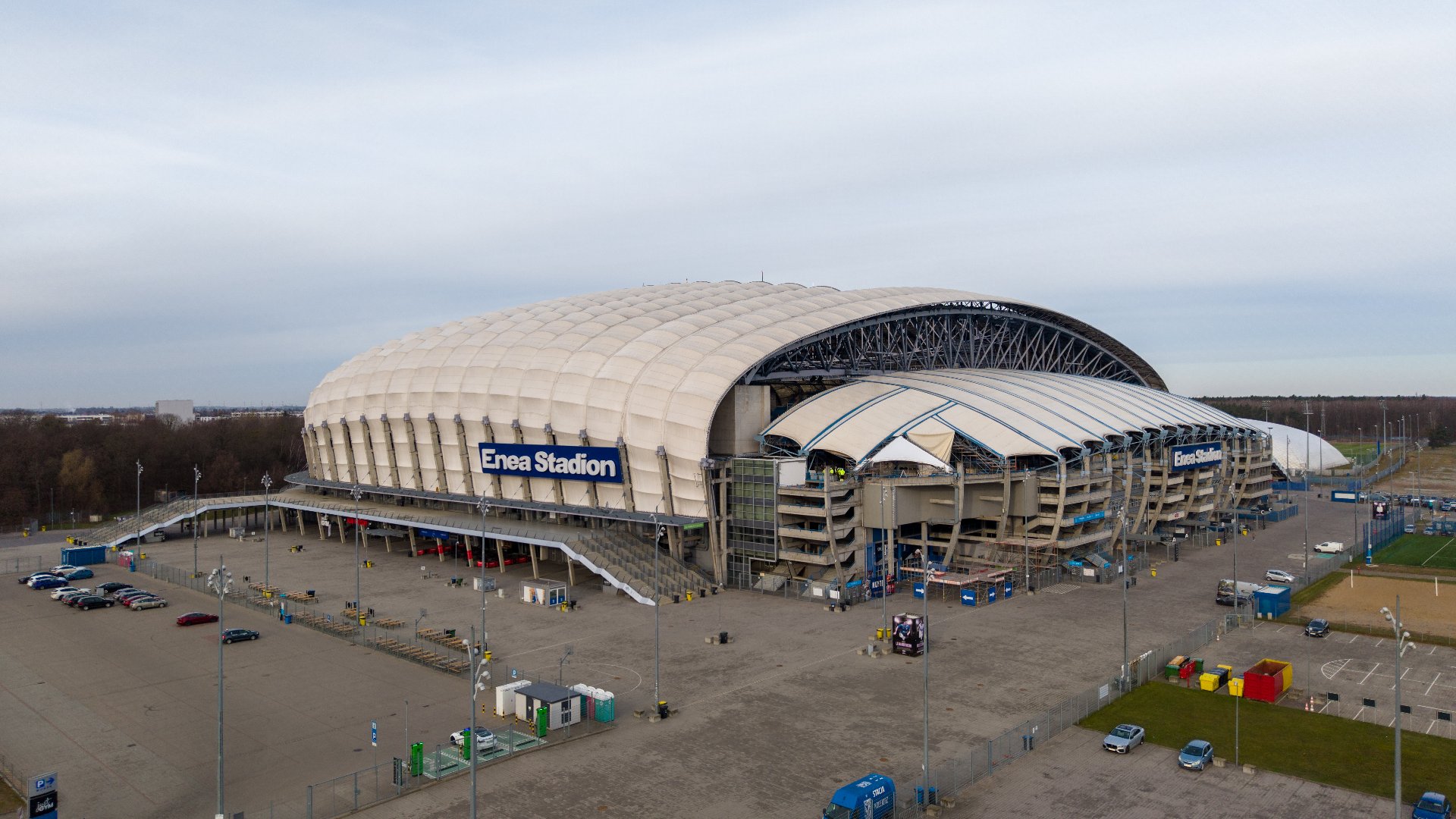 Zdjęcie Enea Stadionu z drona. 